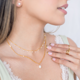 pretty pearl rock necklace